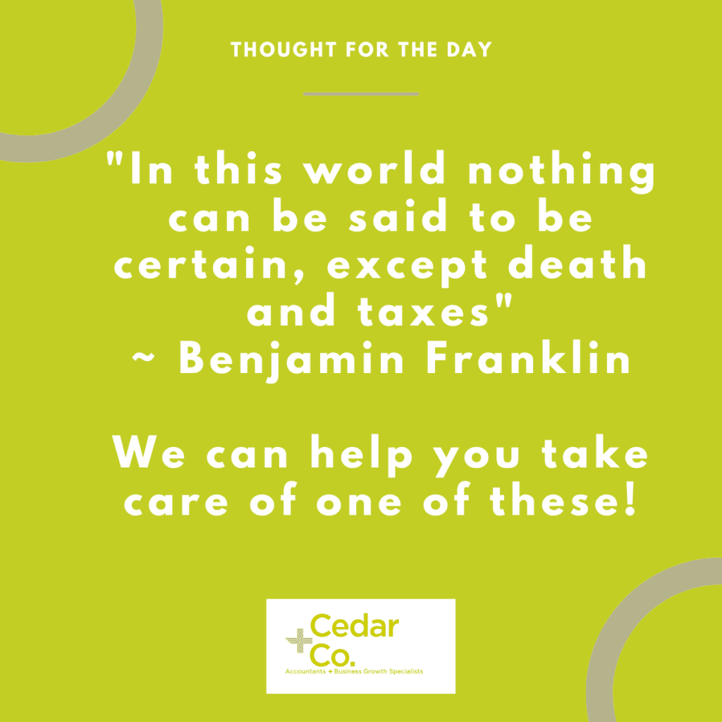 Death and taxes thought for the day